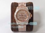 Swiss Rolex GMT Master II Iced Out Replica Watch 40MM Rose Gold